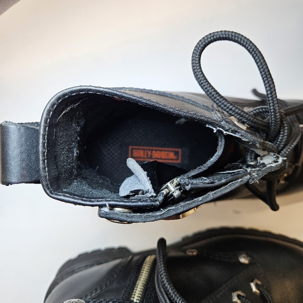 Y2K 90’s Harley Davidson Women's Cynwood Boots VTG women’s sz 8.5 black leather - Picture 12 of 13